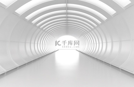 白色背景上透明的隧道