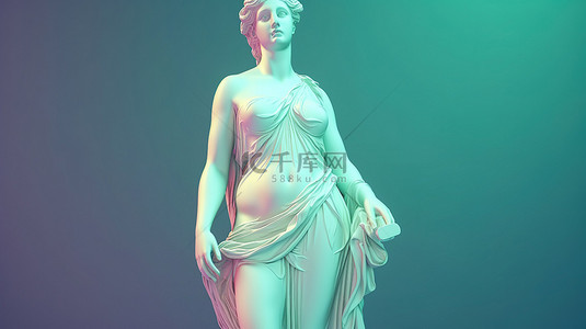 脸背景图片_希腊女神米洛维纳斯的全息 3D 雕塑