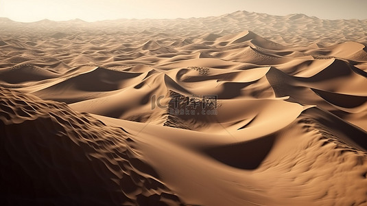 沙漠景观的插图地形 3d 渲染沙丘和抽象地形