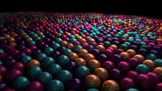 丰富多背景图片_各种多色球体在渲染中形成引人注目的 3d 背景