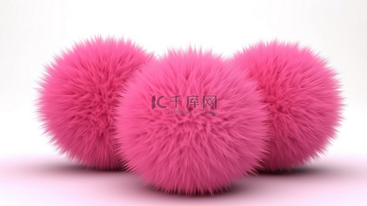 背景墙粉色背景图片_3d 渲染中的粉红色蓬松球体