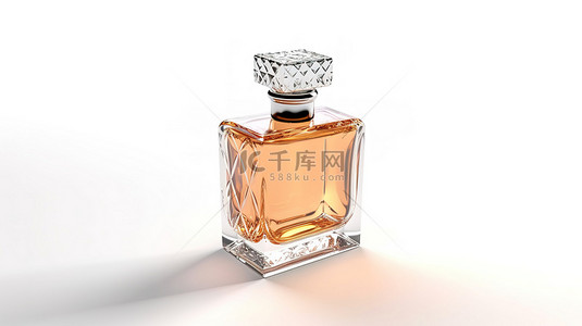 奢侈包背景图片_带有香水瓶的白色背景的 3d 渲染