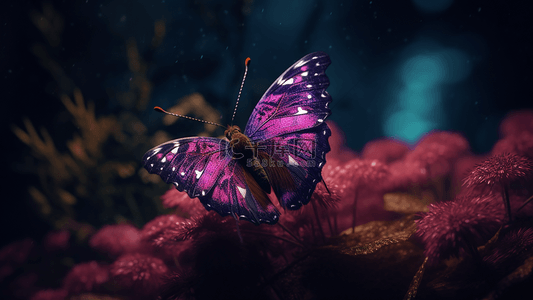 植物叶子蝴蝶特写摄影广告背景