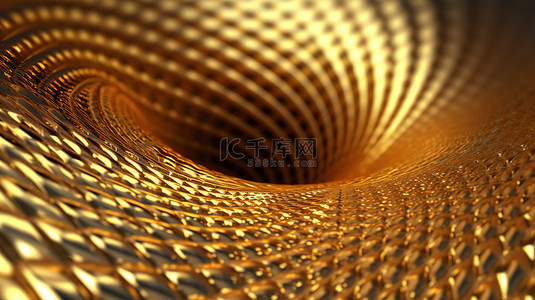 光效环效背景图片_金色色调的环面图案 3D 渲染