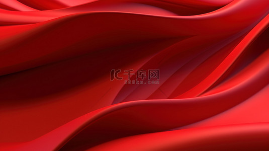 红色 3d 渲染抽象波浪作为背景