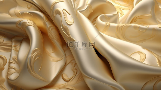 亮金金的粉背景图片_3D 渲染中华丽的纺织背景