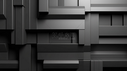 框架面板背景图片_3D 渲染中具有现代平行灰色面板图案的角墙背景