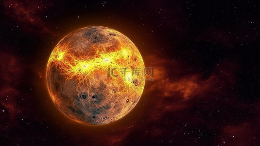 七斗星图背景图片_金星在闪烁的宇宙中，元素由 NASA 3D 渲染提供