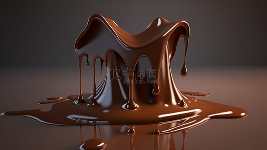 褐色液体背景图片_巧克力甜品滴落背景