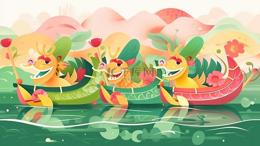 端午节水上龙舟传统节日