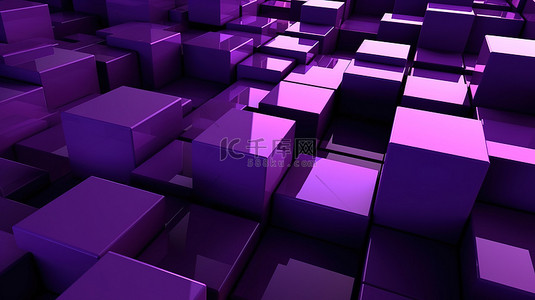 紫罗兰色矩形 3d 形状的抽象背景