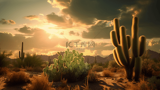 绿色写实背景图片_沙漠天空阳光沙的真实背景