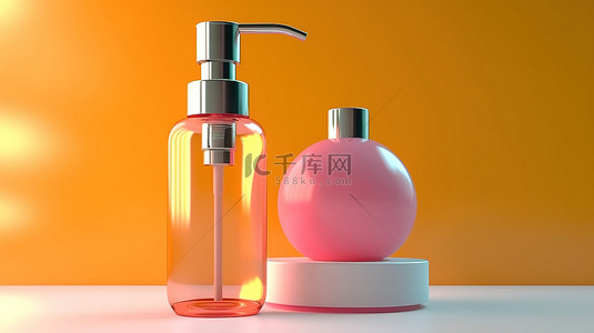 补充瓶背景图片_皂液器和补充瓶的 3d 渲染