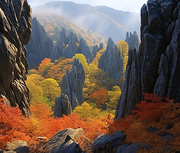 枫叶山背景图片_秋天的山风景