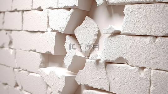 砖墙 3D 渲染间隙上的抹灰对角线覆盖
