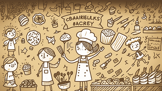食物包子背景图片_食物卡通简笔画平面背景图