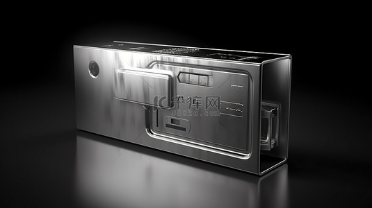 灰色背景下 3d 渲染的钢制保险箱和信用卡