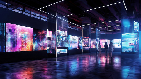 蒂芙尼北京背景图片_元宇宙 3D 渲染概念数字展览