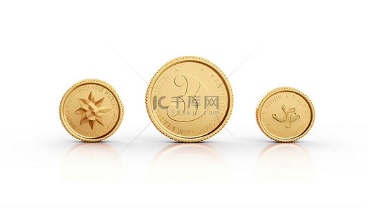 沙县小各异背景图片_各种形状各异的金币，在白色背景 3D 渲染上装饰着英镑符号