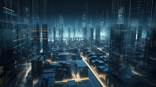 通过 3D 技术在网络空间中可视化的数字城市