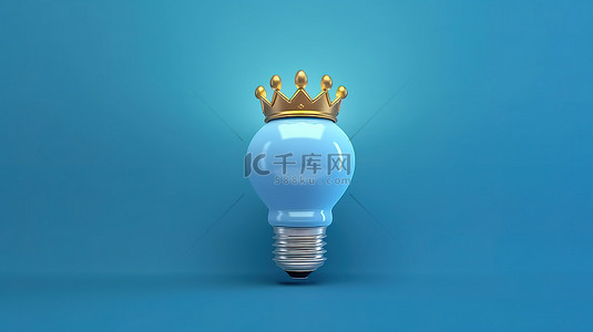 思政红色背景背景图片_蓝色背景上的富丽堂皇灯泡描绘创新的 3D 创意概念
