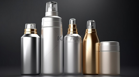 系列产品包装背景图片_3D 化妆品瓶系列模型