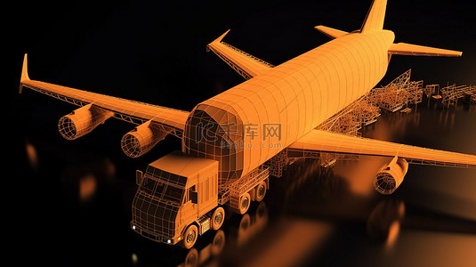 可视化物流背景图片_通过 3D 渲染可视化全球运输企业