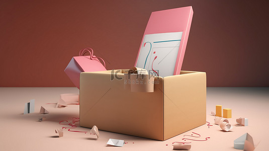 销售文件公布了礼物盒打开的 3D 插图