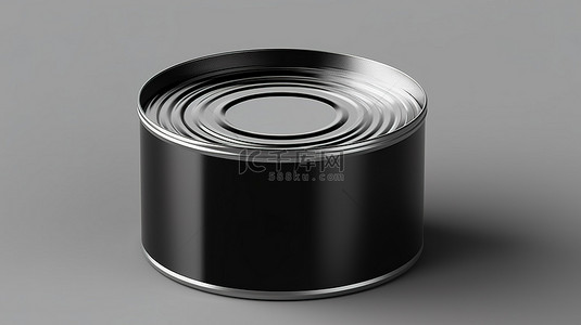 咖啡包装盒背景图片_去除黑色塑料盖的拉丝金属锡罐的 3D 渲染