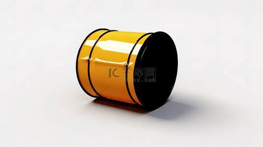 石油化背景图片_3d 创建的白色背景上带有商品符号的光滑油桶