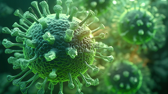 绿色果冻病毒是 3D 渲染中的微观危险