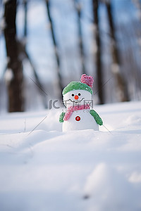 小雪人背景图片_雪地里的小雪人 日本摄影师 jaya kosumei stocky 亚洲