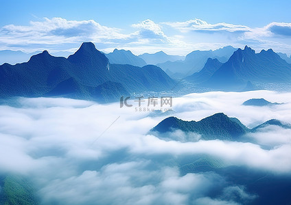 西湖十景国画背景图片_天空云层下的十大壁纸