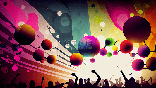 气球热气球装饰背景图片_派对气球沸腾粉红色背景