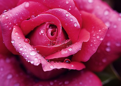 前景中带有水滴或水滴的玫瑰花的特写视图