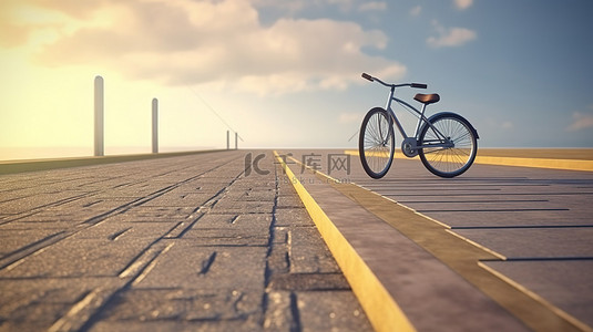 街道上用 3D 插画自行车站宣传自行车