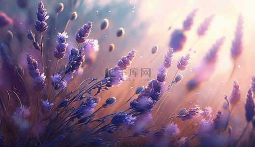 紫色薰衣草花卉背景