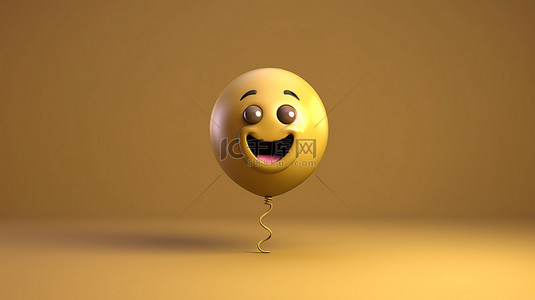 棕色气球象征社交媒体的 3D 渲染 Facebook 反应表情符号