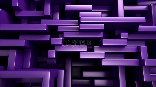 渐变科技感曲线背景图片_商务豪华紫色线条图案的动态几何风格抽象背景 3D 插图
