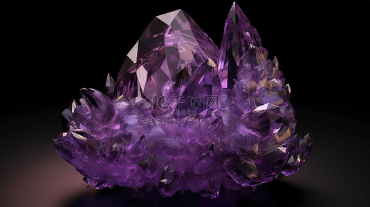 调光台灯背景图片_抽象紫水晶色调中的水晶背景 3d 渲染