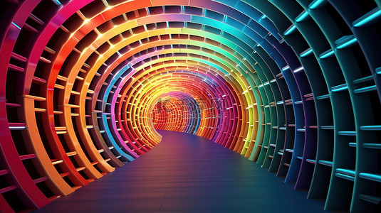 背景墙粉色背景图片_椭圆形隧道墙的充满活力的 3D 渲染