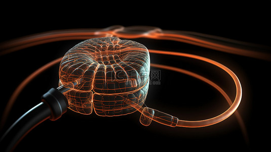 医疗内窥镜背景图片_使用 3d x 射线内窥镜在胃内隔离黑色背景视图