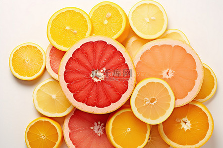 柠檬西柚背景图片_果汁成分葡萄柚柠檬葡萄柚和橙子