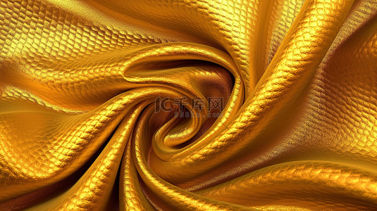 3D 渲染背景与豪华的金色织物纹理