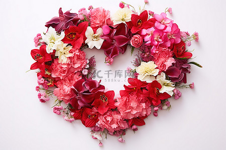 谢谢您来啦背景图片_韩国花环中的鲜花放在韩国字母旁边