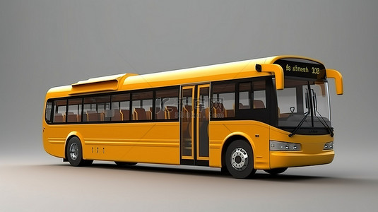 白色商务背景图片_宽敞的城市巴士的 3D 渲染，其扩展部分可增强乘客容量