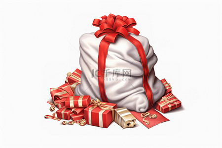 下载png背景图片_圣诞晚会圣诞礼物和礼物圣诞礼物袋圣诞礼物PNG下载
