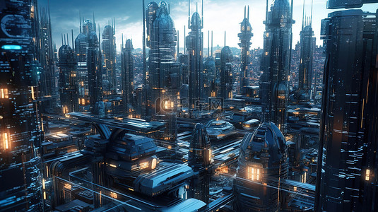3D 未来城市景观创新和技术的愿景