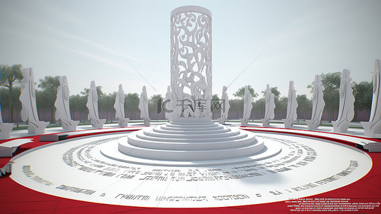 城市国际背景图片_中央沙希德高塔纪念2月21日国际母语日3D壁纸