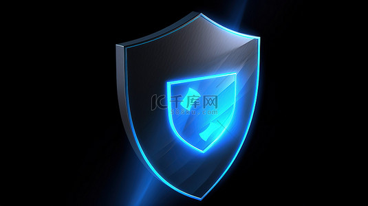 盾牌网络背景图片_3D 盾牌图标的插图，带有复选标记，象征安全和安保